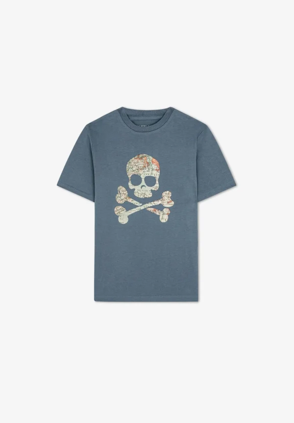 scalperscompany Camiseta Calavera Mapa-Niños Camisetas