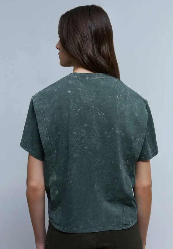 scalperscompany Camiseta Calavera Trasera Cristales-Mujer Camisetas Y Tops