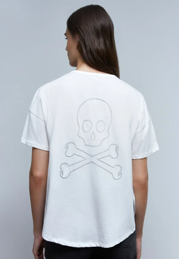 scalperscompany Camiseta Costura Calavera Trasera-Mujer Camisetas Y Tops