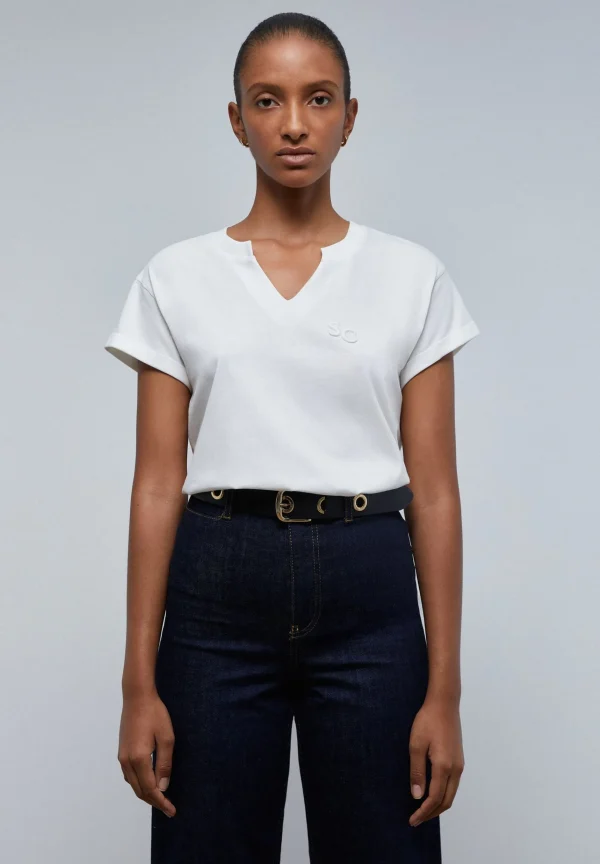scalperscompany Camiseta Cuello Pico Logo-Mujer Camisetas Y Tops