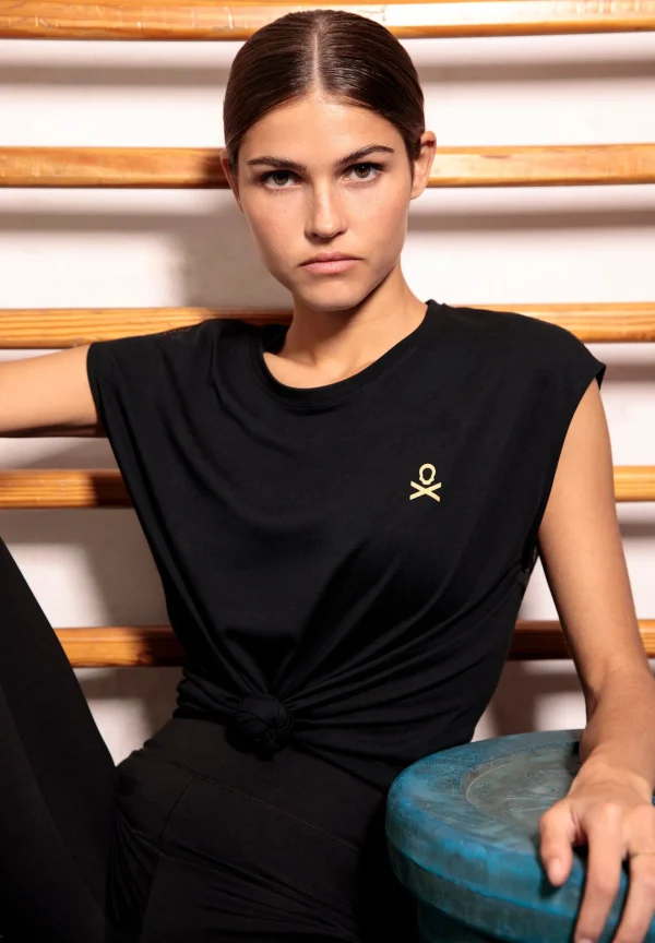 scalperscompany Camiseta Deportiva Paneles Adn-Mujer Ropa Deportiva