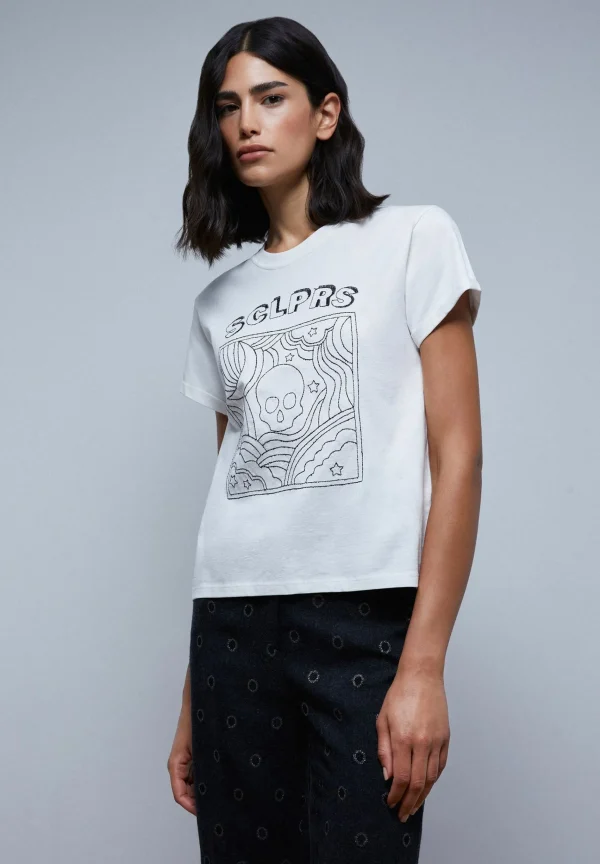 scalperscompany Camiseta Dibujo Bordado-Mujer Camisetas Y Tops