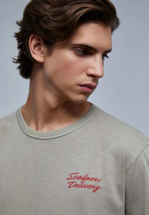 scalperscompany Camiseta Flame Dibujo Trasero-Hombre Camisetas