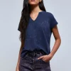 scalperscompany Camiseta Lavada Calavera Tachuelas-Mujer Camisetas Y Tops