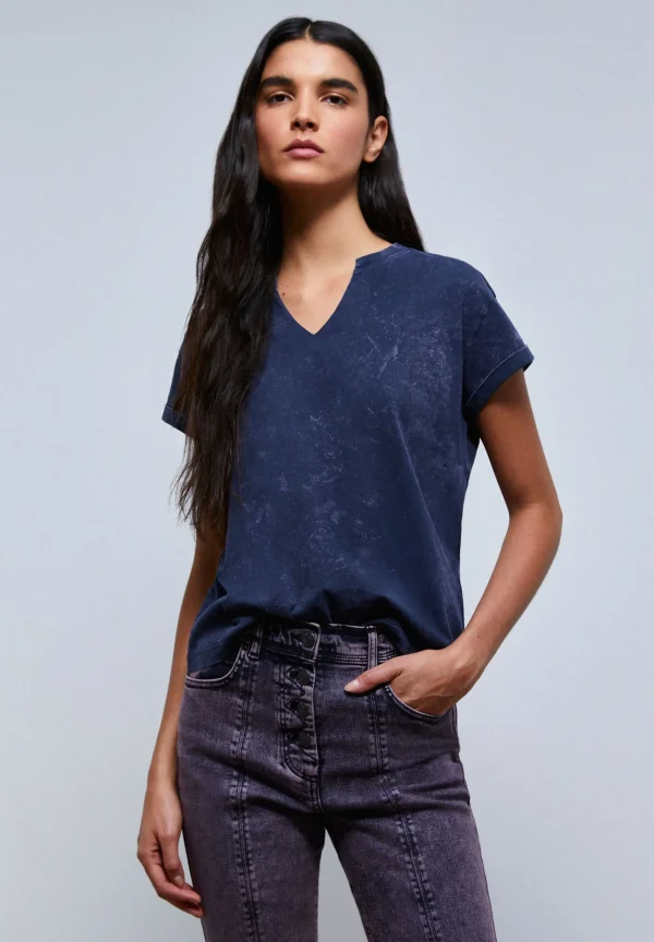 scalperscompany Camiseta Lavada Calavera Tachuelas-Mujer Camisetas Y Tops