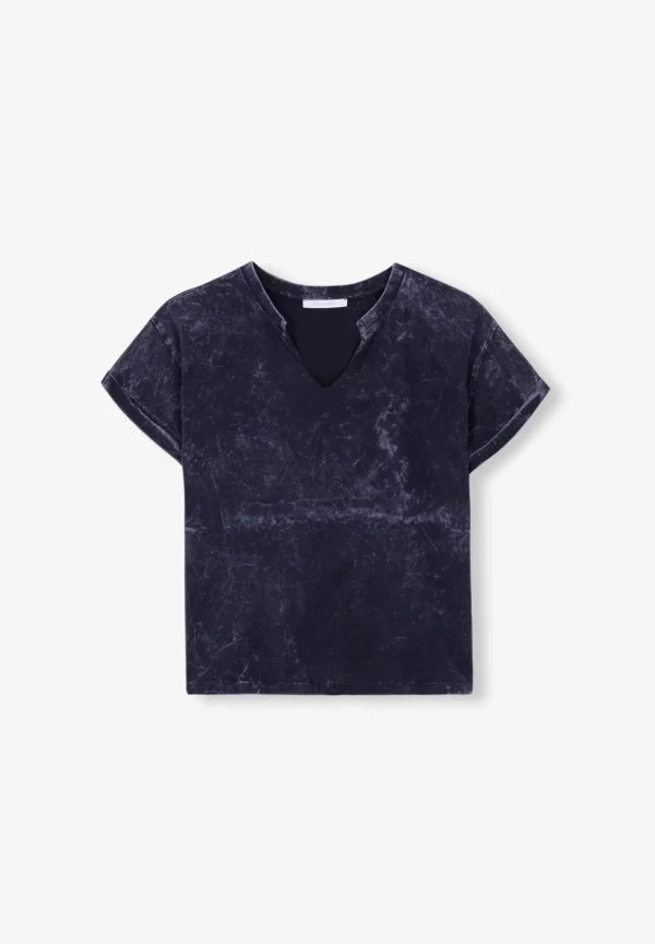 scalperscompany Camiseta Lavada Calavera Tachuelas-Mujer Camisetas Y Tops