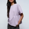 scalperscompany Camiseta Lavada Plisado Lateral-Mujer Camisetas Y Tops