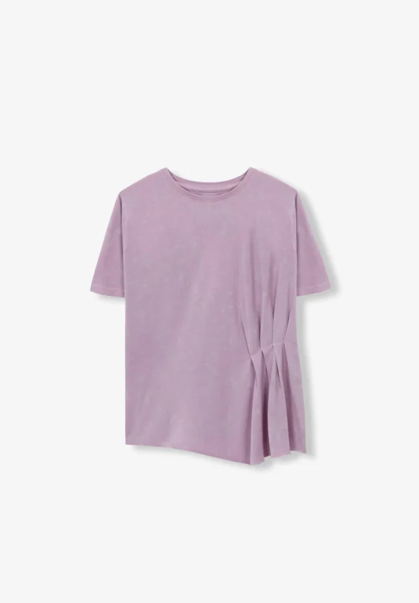scalperscompany Camiseta Lavada Plisado Lateral-Mujer Camisetas Y Tops