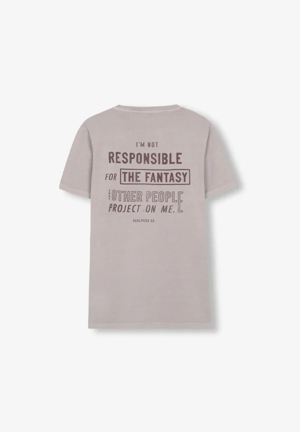 scalperscompany Camiseta Lavada Print-Hombre Big And Tall