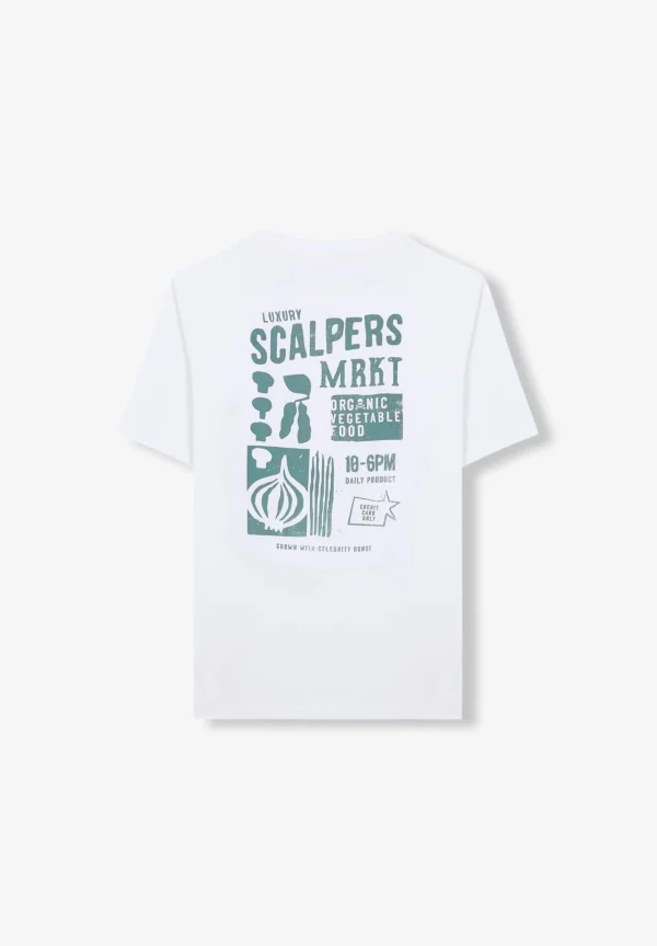 scalperscompany Camiseta Lavada Print-Hombre Camisetas