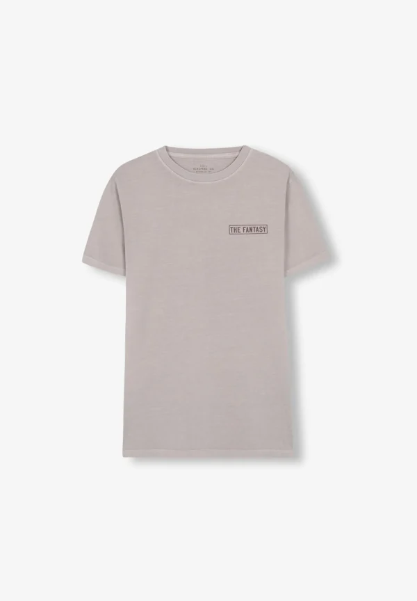 scalperscompany Camiseta Lavada Print-Hombre Camisetas