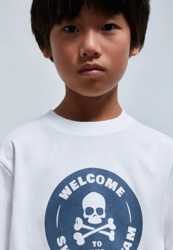 scalperscompany Camiseta Lavada Print Circular-Niños Camisetas