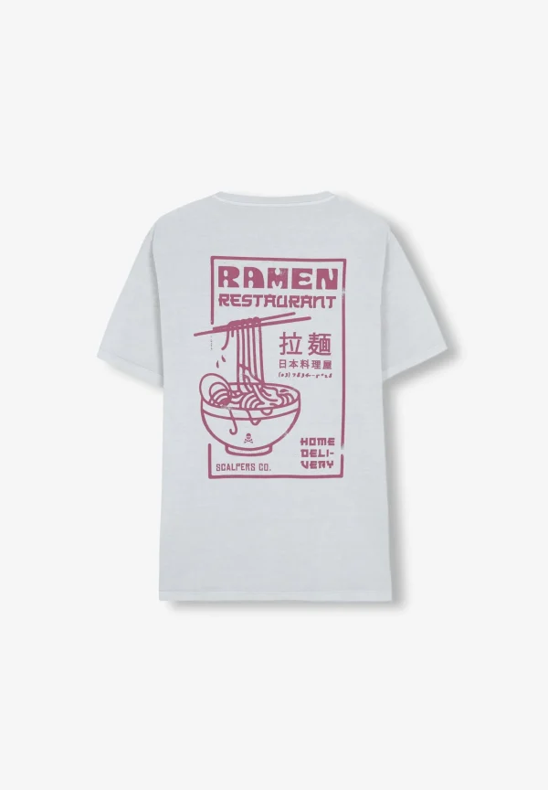 scalperscompany Camiseta Lavada Print Contraste-Hombre Camisetas
