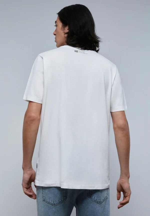 scalperscompany Camiseta Lavada Print Frontal Festival-Hombre Camisetas