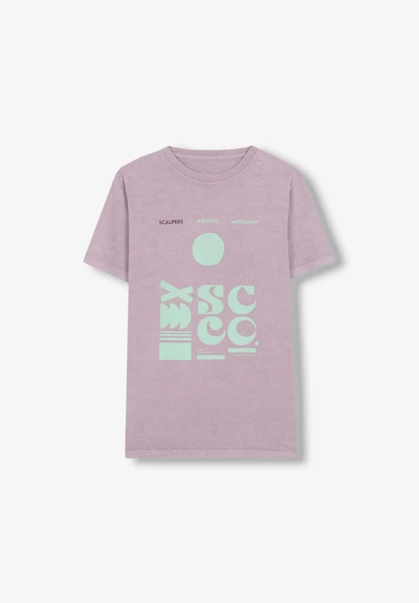 scalperscompany Camiseta Lavada Print Frontal-Hombre Camisetas