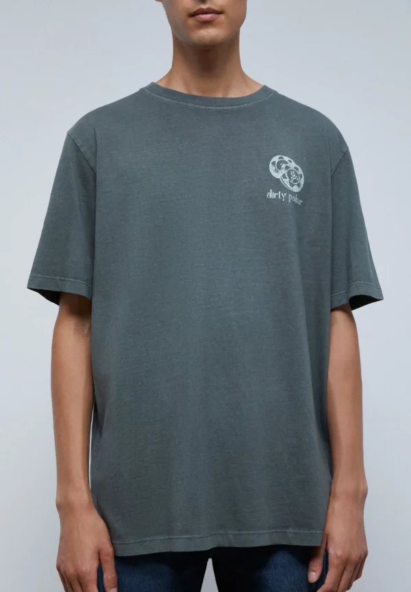 scalperscompany Camiseta Lavada Print Poker-Hombre Camisetas