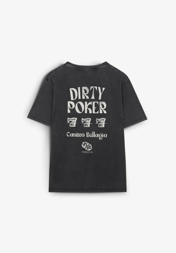scalperscompany Camiseta Lavada Print Poker-Hombre Camisetas