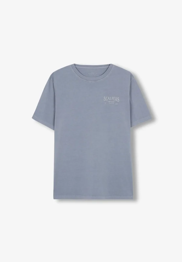 scalperscompany Camiseta Lavada Print Trasero-Hombre Big And Tall