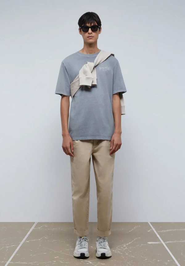 scalperscompany Camiseta Lavada Print Trasero-Hombre Camisetas