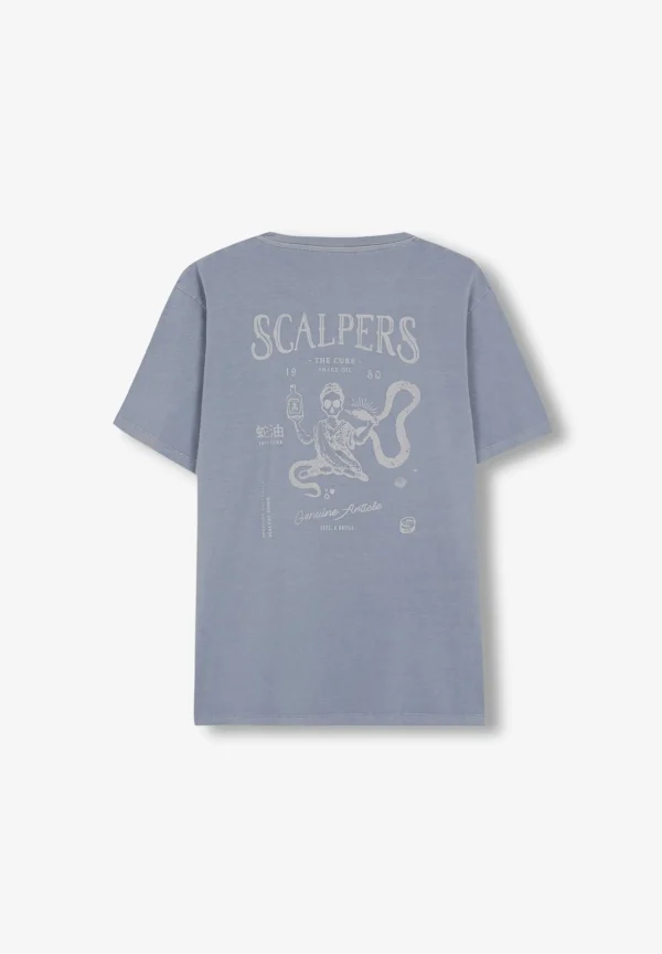 scalperscompany Camiseta Lavada Print Trasero-Hombre Big And Tall