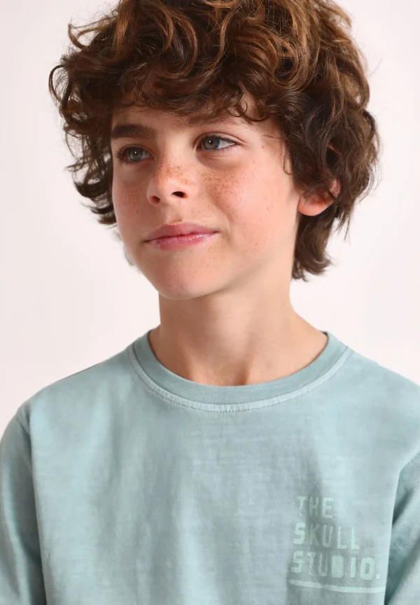 scalperscompany Camiseta Lavada Print Trasero-Niños Camisetas