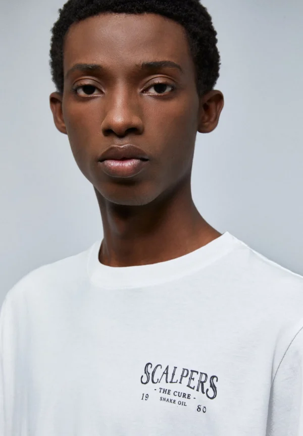 scalperscompany Camiseta Lavada Print Trasero-Hombre Camisetas