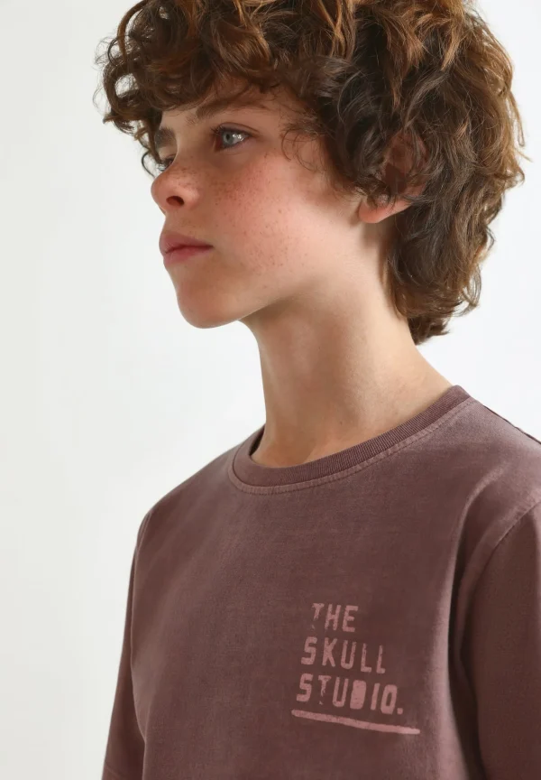 scalperscompany Camiseta Lavada Print Trasero-Niños Camisetas