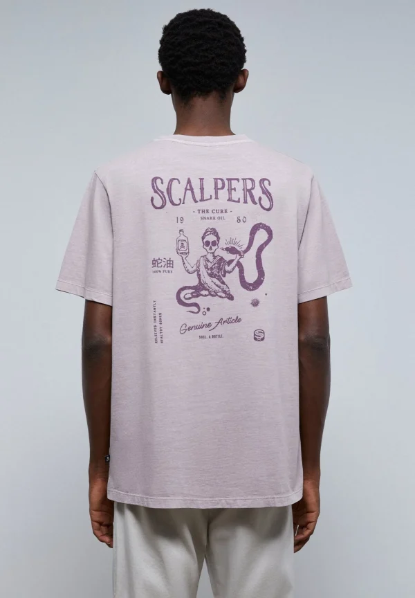 scalperscompany Camiseta Lavada Print Trasero-Hombre Camisetas