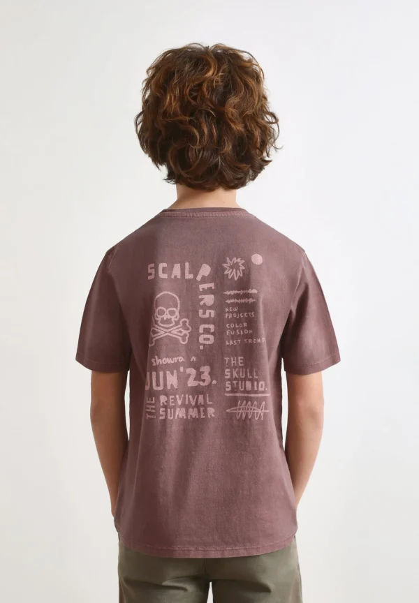 scalperscompany Camiseta Lavada Print Trasero-Niños Camisetas