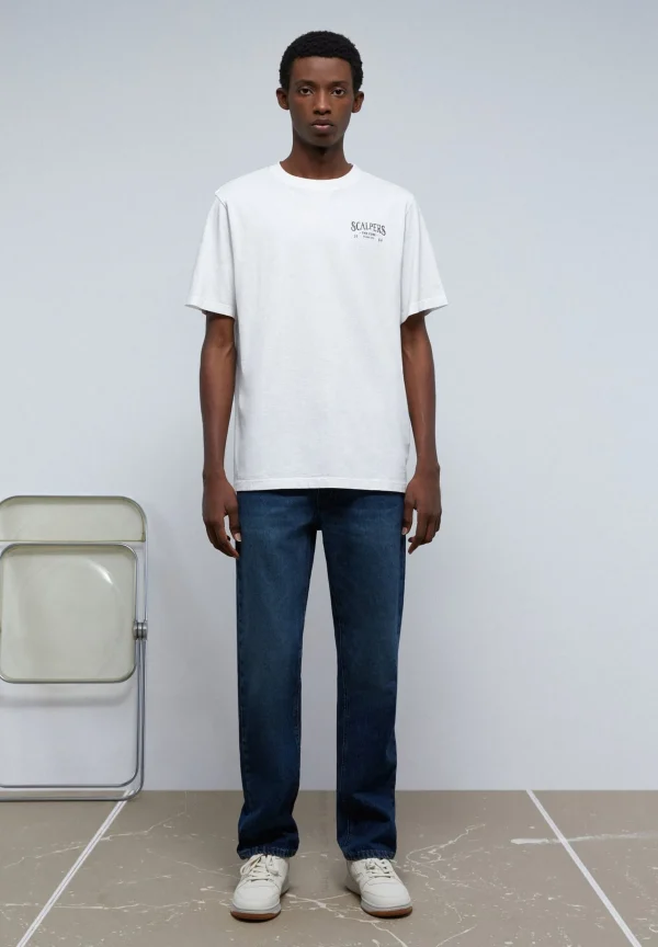 scalperscompany Camiseta Lavada Print Trasero-Hombre Camisetas