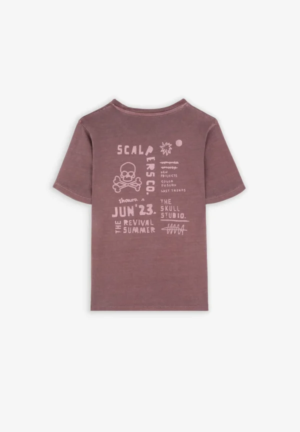 scalperscompany Camiseta Lavada Print Trasero-Niños Camisetas