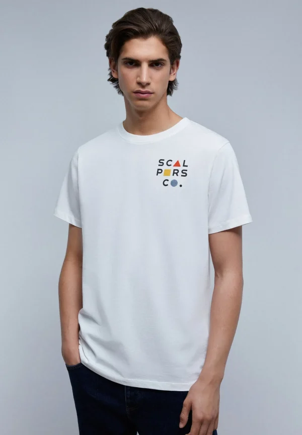 scalperscompany Camiseta Logo Frontal Flocado-Hombre Camisetas