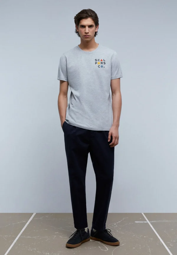 scalperscompany Camiseta Logo Frontal Flocado-Hombre Camisetas