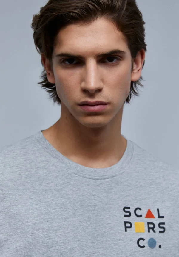 scalperscompany Camiseta Logo Frontal Flocado-Hombre Camisetas
