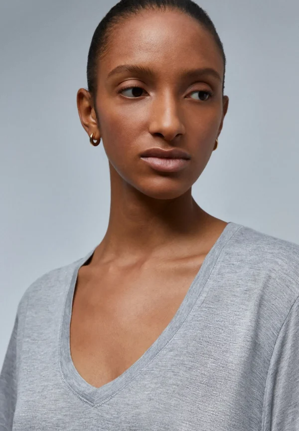scalperscompany Camiseta Lurex Fruncido Lateral-Mujer Camisetas Y Tops
