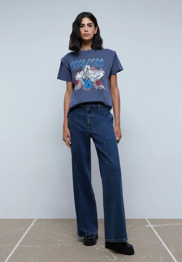 scalperscompany Camiseta Pliegue Print-Mujer Camisetas Y Tops