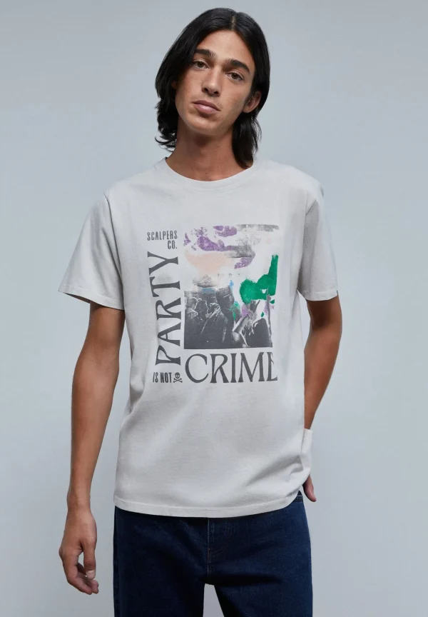scalperscompany Camiseta Print Abstracto-Hombre Camisetas