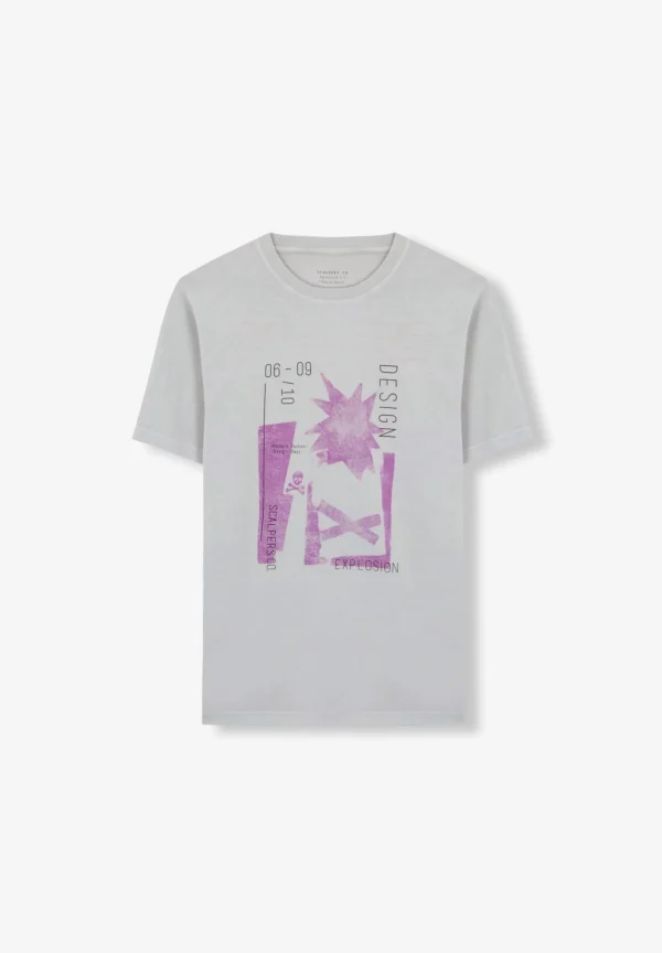 scalperscompany Camiseta Print Abstracto-Hombre Camisetas