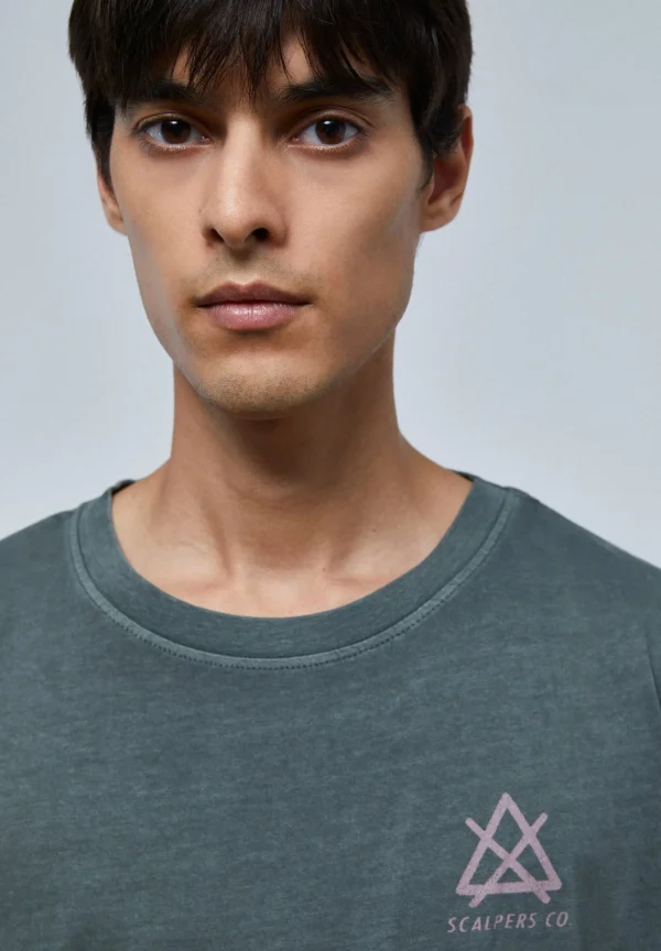 scalperscompany Camiseta Print Contraste-Hombre Camisetas