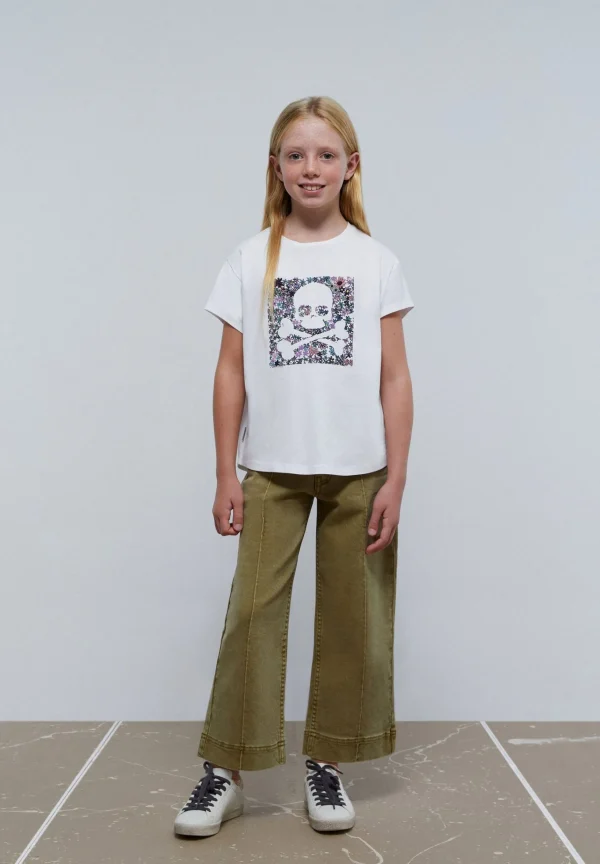 scalperscompany Camiseta Print Flores Calavera-Niños Camisetas