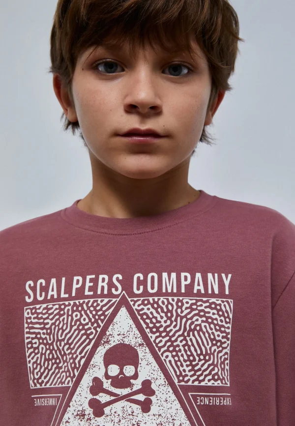 scalperscompany Camiseta Print Frontal Manga Larga-Niños Camisetas