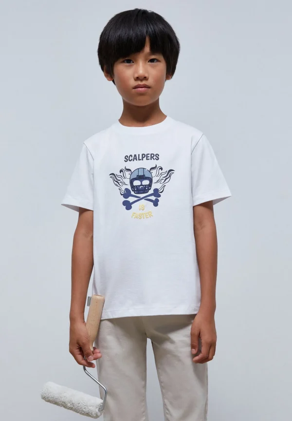 scalperscompany Camiseta Print Frontal Relieve-Niños Camisetas