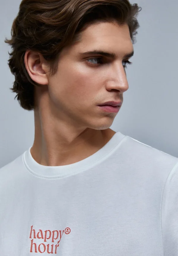 scalperscompany Camiseta Print Pecho Contraste-Hombre Camisetas
