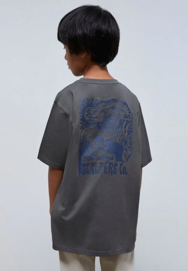 scalperscompany Camiseta Print Trasero Contraste-Niños Camisetas