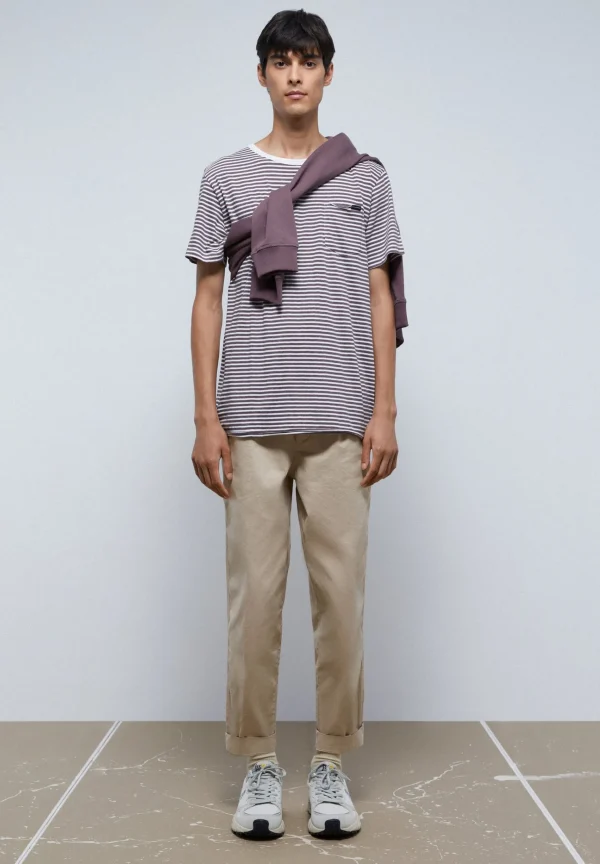 scalperscompany Camiseta Rayas Bolsillo-Hombre Camisetas