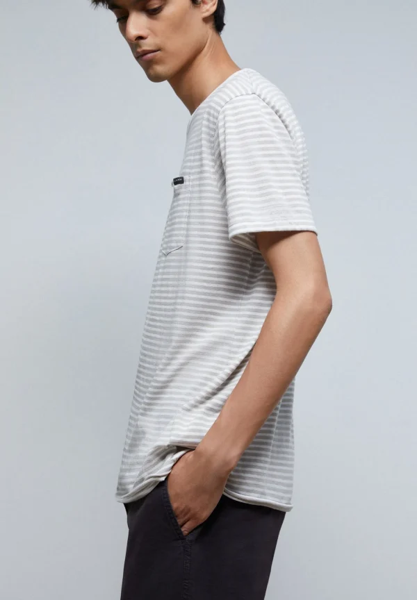 scalperscompany Camiseta Rayas Bolsillo-Hombre Camisetas