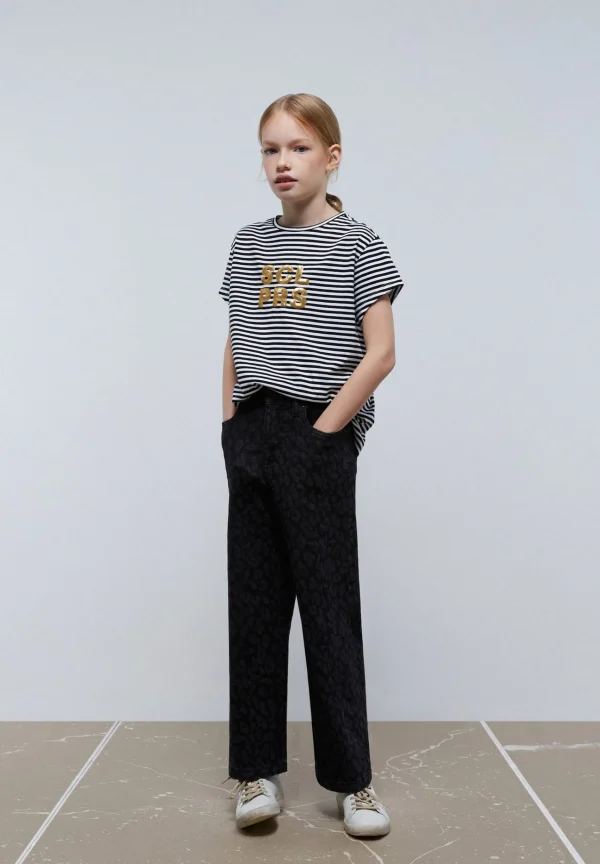 scalperscompany Camiseta Rayas Logo Lentejuelas-Niños Camisetas