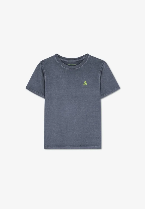 scalperscompany Camista Lavada Calavera Fluor-Niños Camisetas