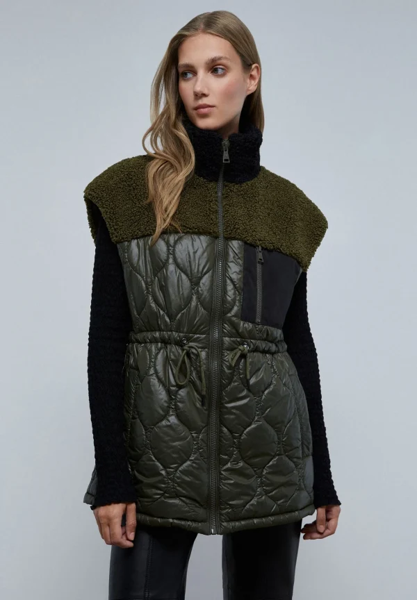 scalperscompany Chaleco Acolchado Detalle Borrego-Mujer Abrigos Y Chaquetas
