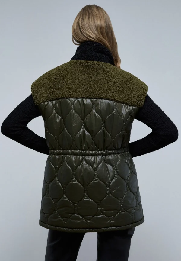 scalperscompany Chaleco Acolchado Detalle Borrego-Mujer Abrigos Y Chaquetas